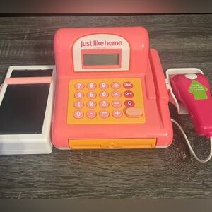 Pink and Orange Toy Cash Register